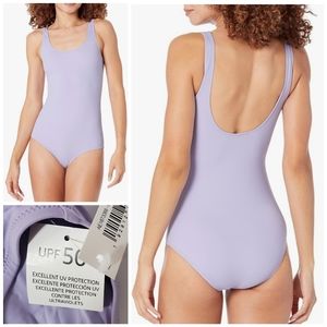 NWT WOMEN'S Medium Lilac One pc swimsuit full coverage UPF 50 Amazon Essentials